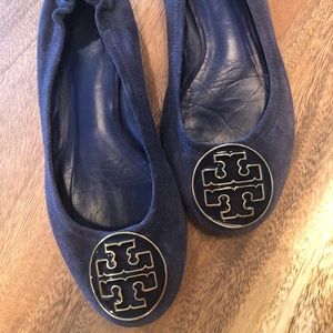 💜Tory Burch Suede Reva flat ballet shoes